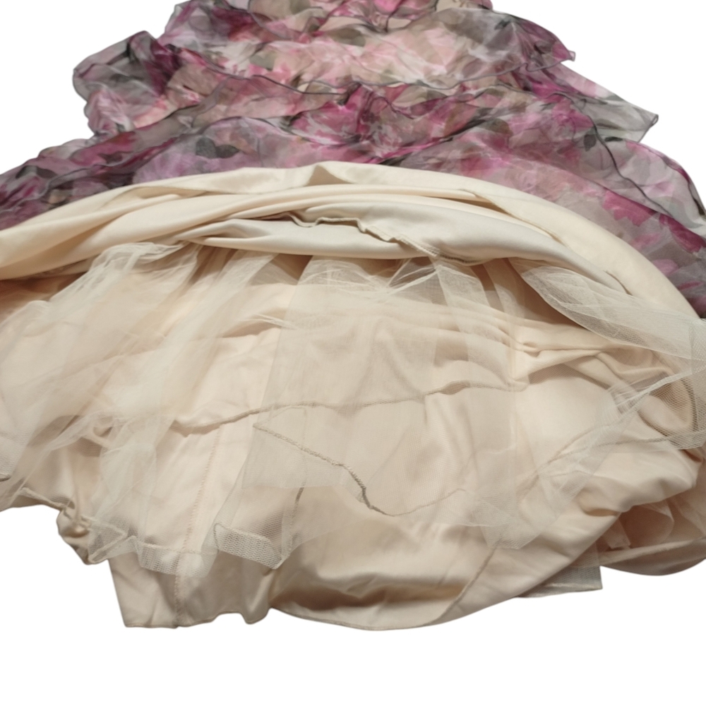 Speechless Floral Halter Neck Tiered Maxi Dress Pink Ruffle Layered Formal 7 NWT - Picture 9 of 15